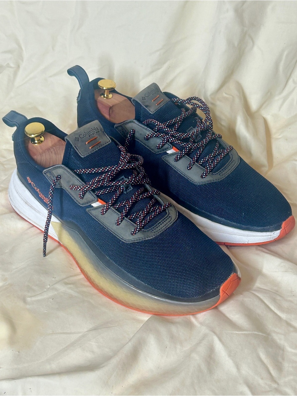 Columbia PFG  Men's Navy & Orange Mesh Boat Sneakers size 10.5